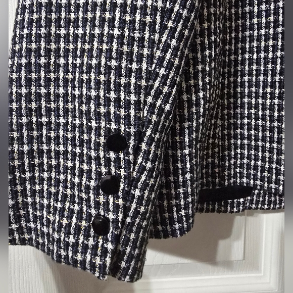 Elan Harper Hoodie Dickie Blazer, Black & White Plaid, Preppy Grunge, Sz Small. - Picture 11 of 15